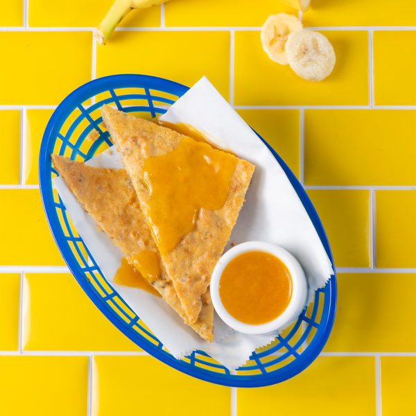 Banana-Lentil Pancake with Citrus Compote 