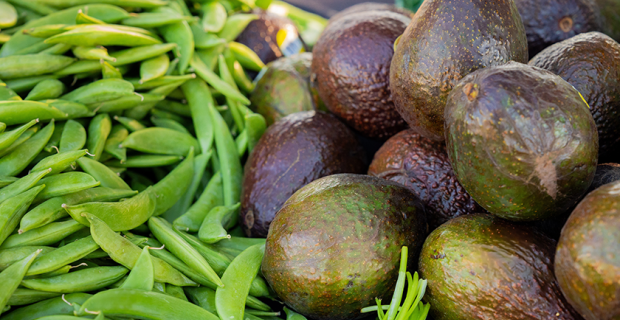 snap peas and avocados